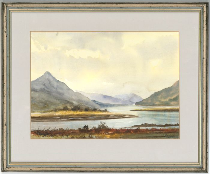 James Frank Adams (1923-2008) - Framed 1991 Watercolour, River Landscape