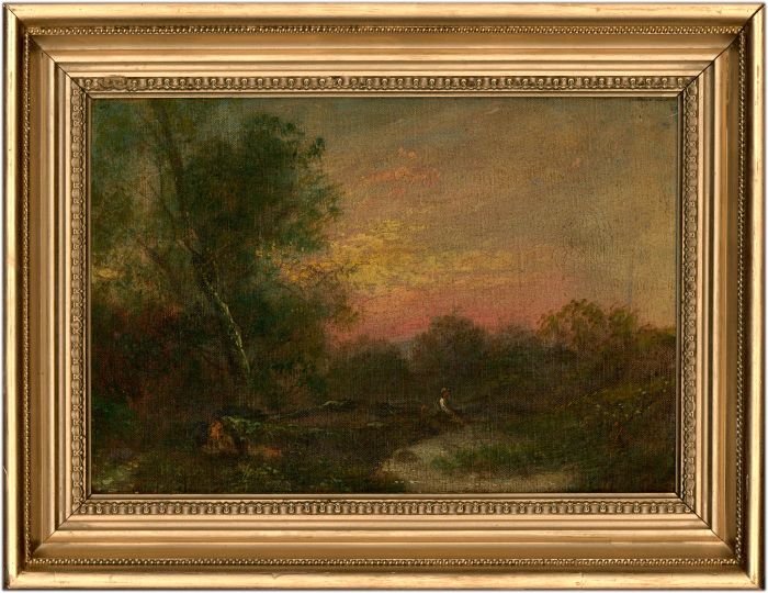 W. Thomas - Framed Late 19th Century Oil, Sunset Woodlands