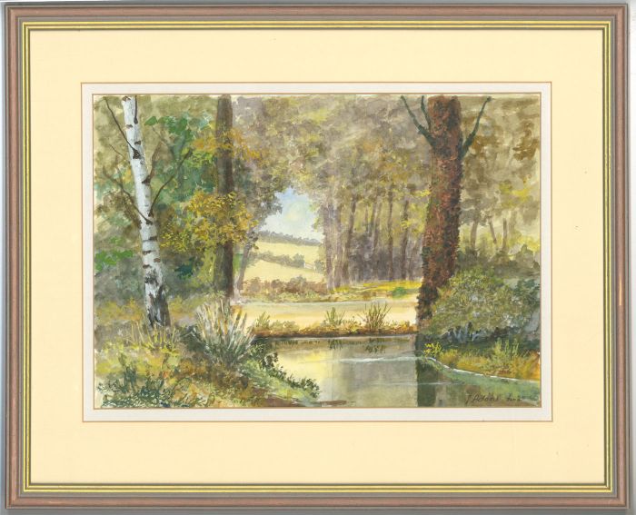 James Frank Adams (1923-2008) - 2000 Watercolour, Summer River Scene
