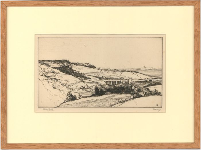 Oliver Hall RA RE RWS - Signed and Framed 1929 Etching, Vale of Edlingham