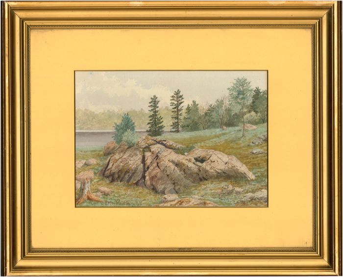 Emma May Martin (1865-1956) - Signed and Gilt Framed Watercolour, Landscape
