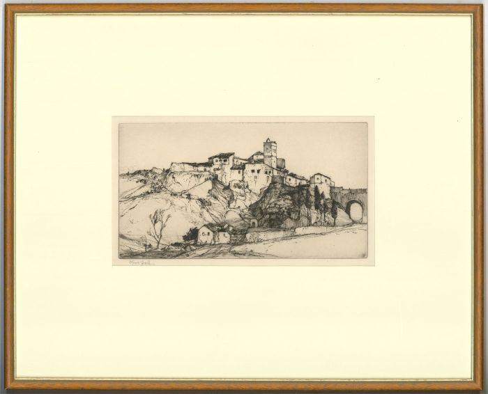 Oliver Hall (1869-1957) - Signed Original Etching, Mediterranean Village