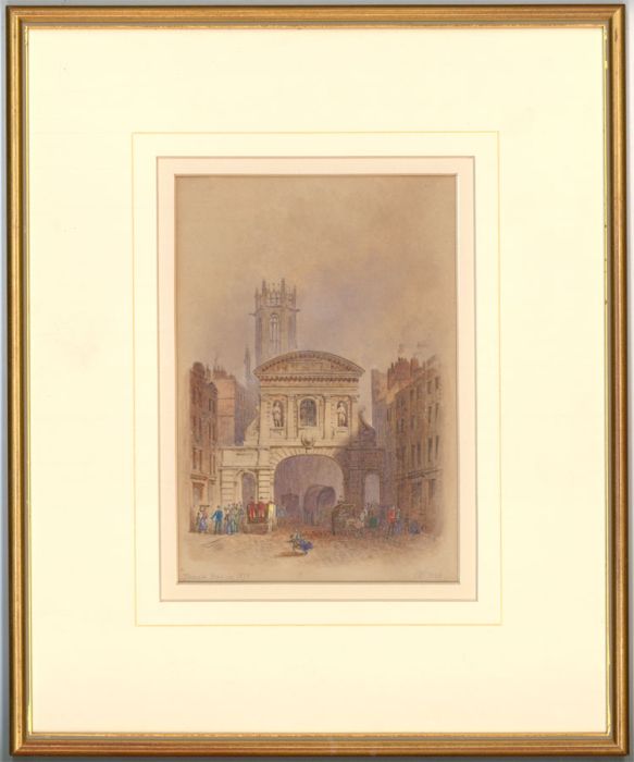 Edwin Thomas Doby (fl. 1849 - 1895) - Signed 1888 Watercolour, Temple Bar London