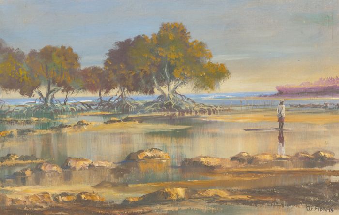 James Frank Adams (1923-2008) - Signed Contemporary Oil, Coastal Landscape