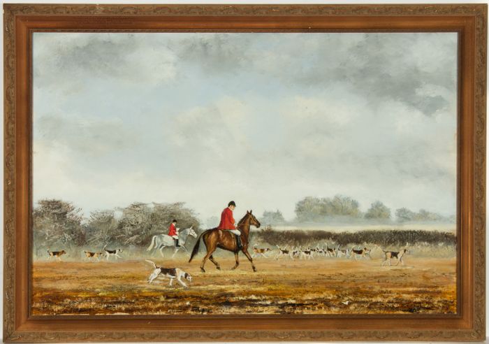 James Frank Adams (1923-2008) - Signed and Framed Oil, Hunting Scene