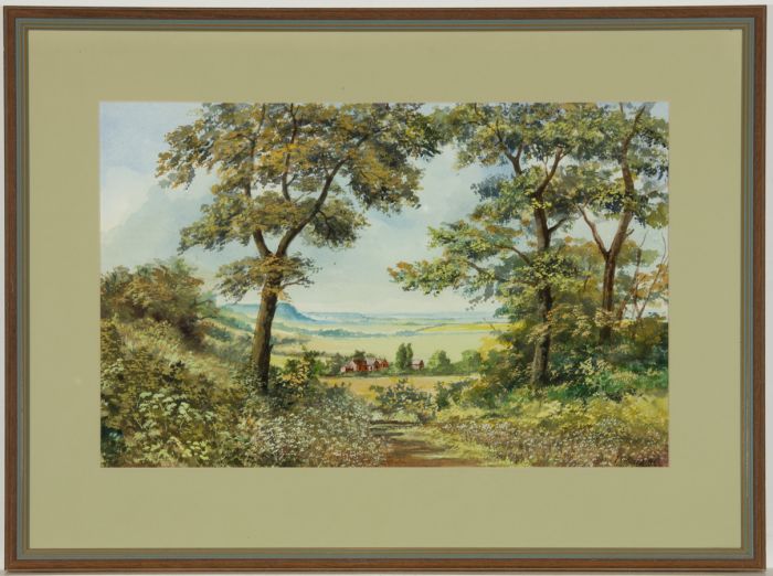 James Frank Adams (1923-2008) - Framed 1996 Watercolour, Summer Farmhouse