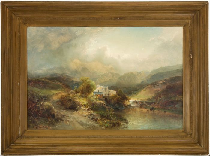 M. Sinclair - Large Gilt Framed 19th Century Oil, On the Yarrow
