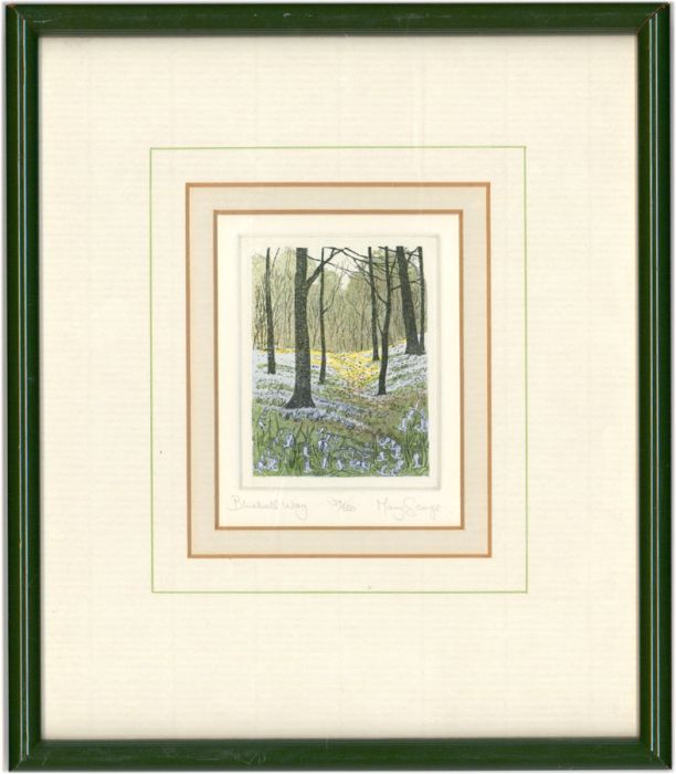 Mary George - Signed Limited Edition Contemporary Etching, Bluebell Way