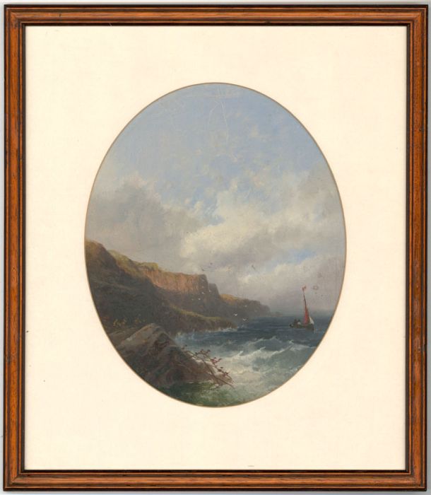 Joseph Horlor (1809-1887) - 1876 Oil, Coastal Landscape