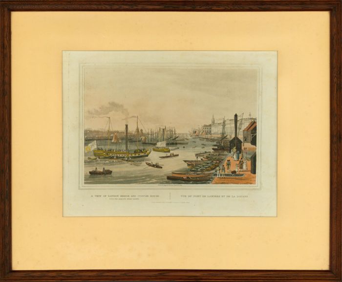 Robert Havell & Son - Restrike Aquatint, View of London Bridge and Custom House
