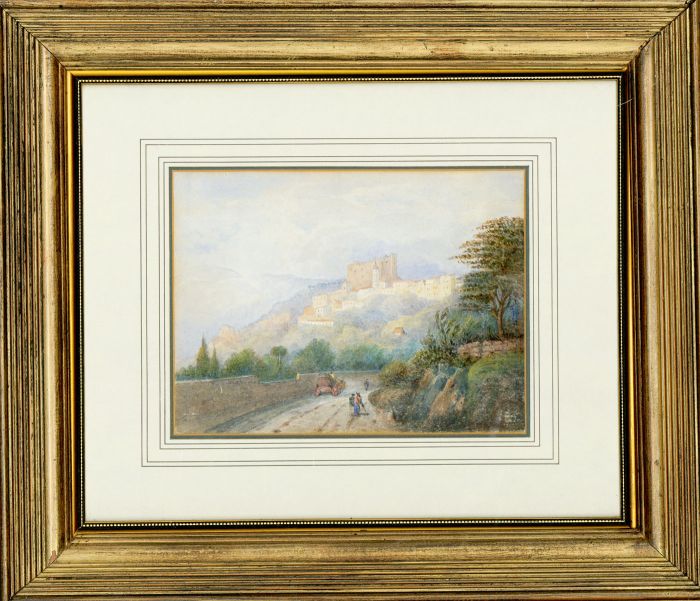E.H. Thurlow - 19th Century Watercolour, Mountain Path in a Roquebrune Landscape
