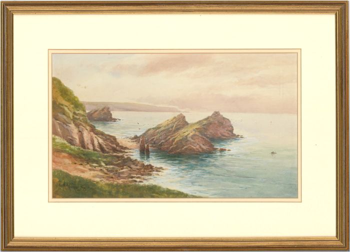 George Henry Jenkins (1843-1914) - Signed Watercolour, Cornish Coast