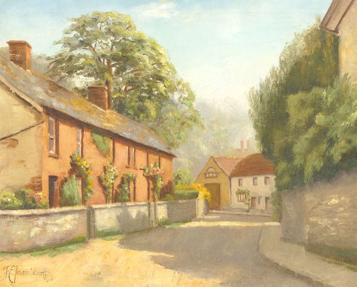 Francis E. Jamieson (1895–1950) - 20th Century Oil, Village Street Scene
