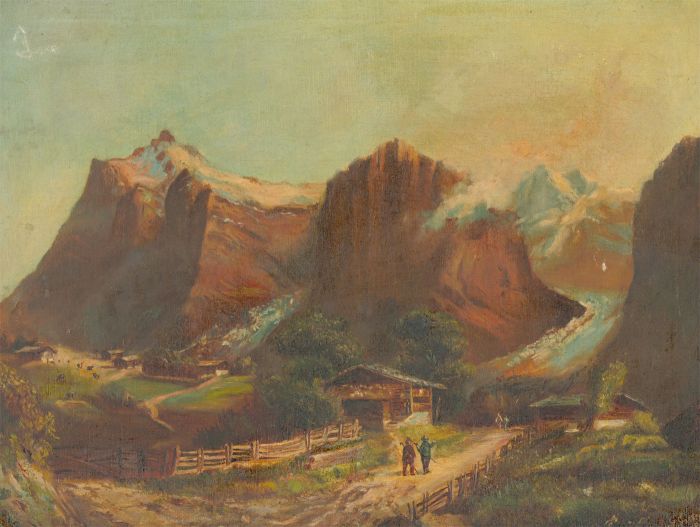 G. Gassed - 1897 Oil, Figures in a Landscape