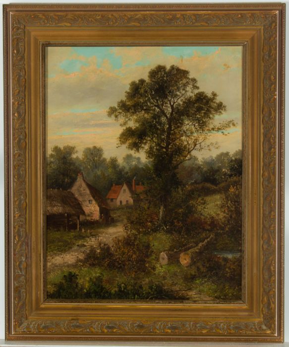 William Yates - 19th Century Oil, Cottages in a Rural English Landscape