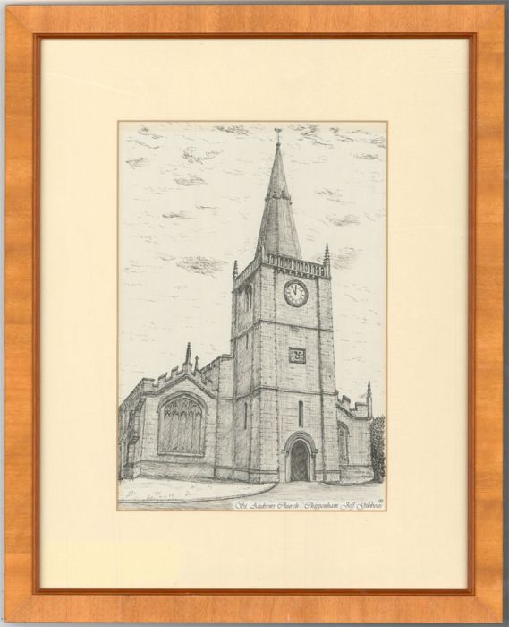 Jeff Gibbons - Set of Five Contemporary Pen and Ink Drawings, Town Scenes