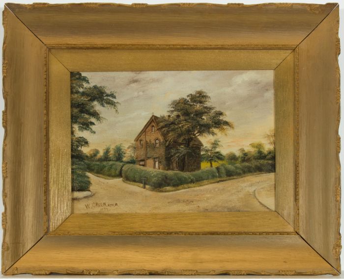 W. Green (SWA Exhibited) - Gilt Framed 1899 Oil, House in a Landscape
