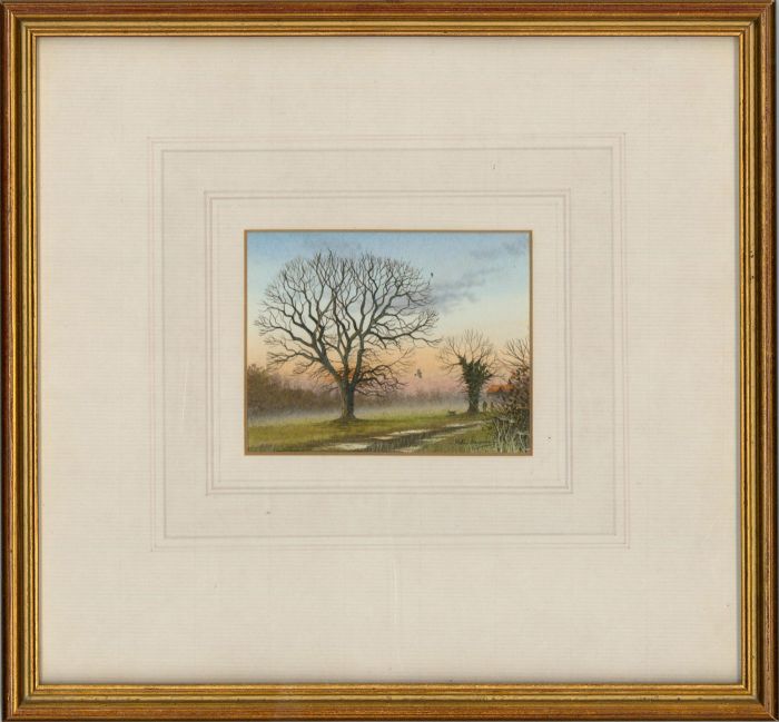 Peter Hayman (b.1930) - 20th Century Gouache, Dusk Landscape with Figures