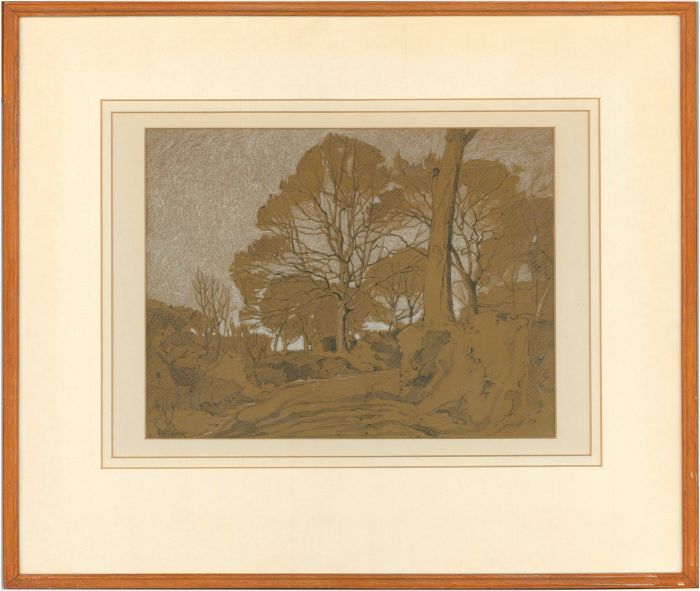 A.M. Bryson - Signed Early 20th Century Graphite Drawing, Devonshire Landscape