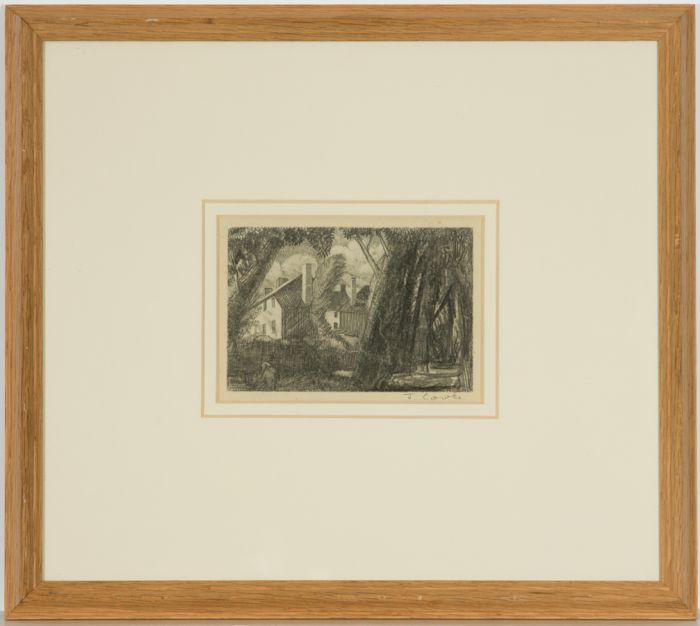 James Cowie (1886-1956) RSA - Graphite Drawing, County Houses, Bothwell