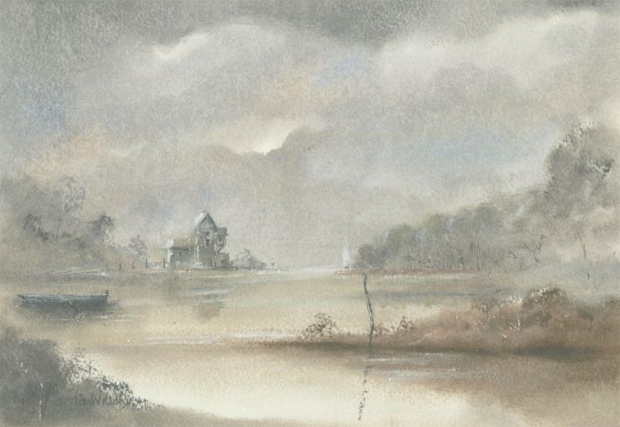 Ian Wilson - Signed and Framed Contemporary Pastel, The Lake House