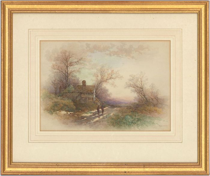 Stephen James Bowers (fl.1874-1892) - Two Watercolours, Rural Village Scenes