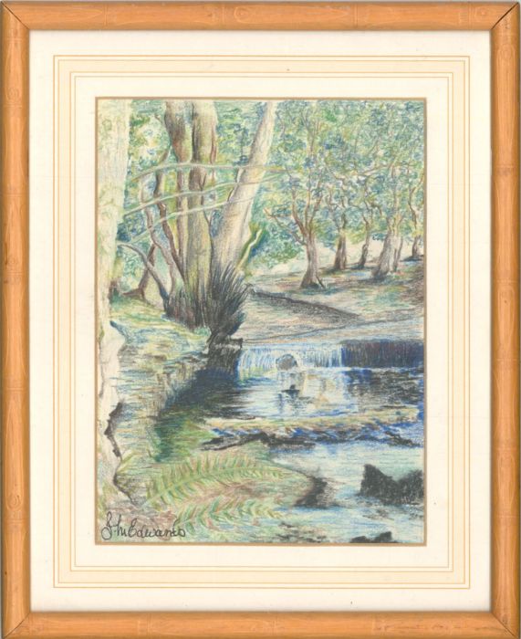 J.M. Edwards - Signed and Framed Contemporary Coloured Pencil, Forest of Dean