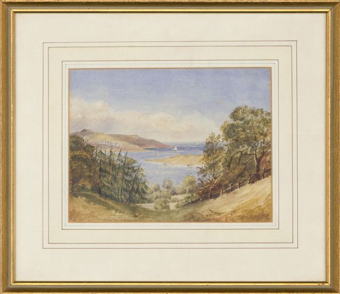 Miss Drury - Framed 1830 Watercolour, The Devonshire Coast