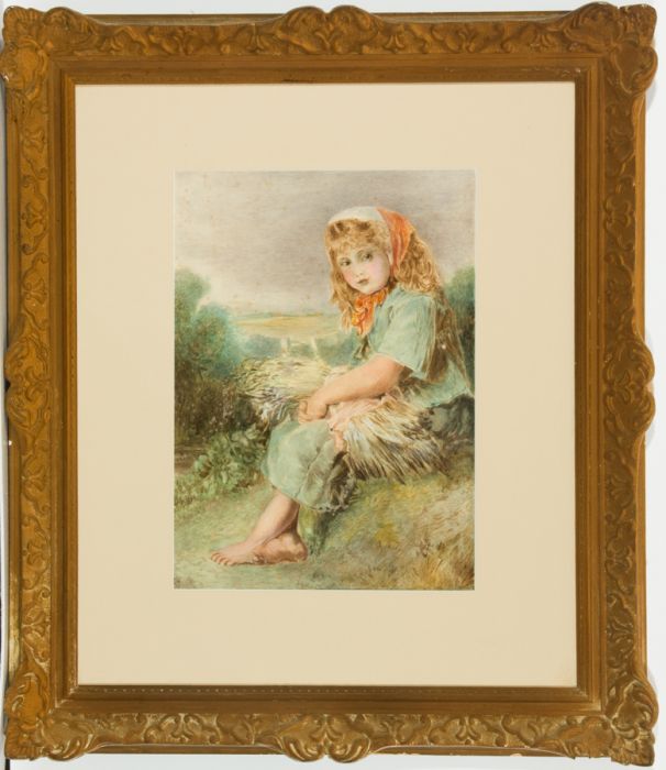 Sophia Fenn - c. 1878 Watercolour, Portrait of a Peasant Girl
