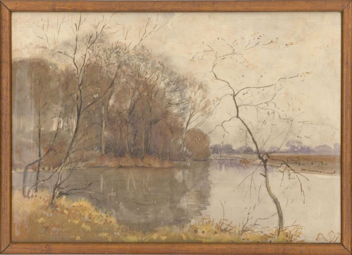 Attrib. Edward Millington Synge ARE (1860-1913) - Watercolour, Lake Landscape