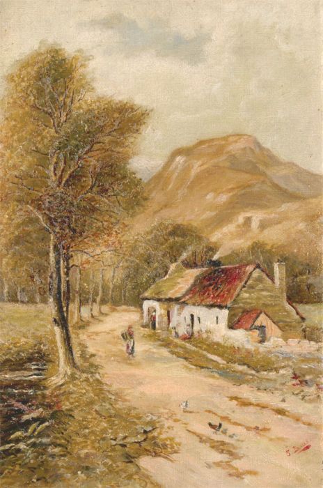 T. Lewis - 1899 Oil, Highland Cottages
