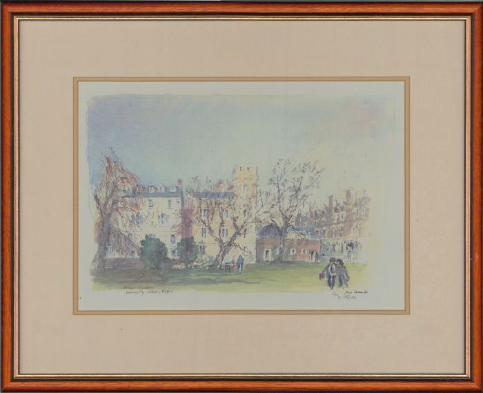 Sir Hugh Casson (1910 - 1999) - Signed 1991 Digital Print, Fellows Garden Oxford