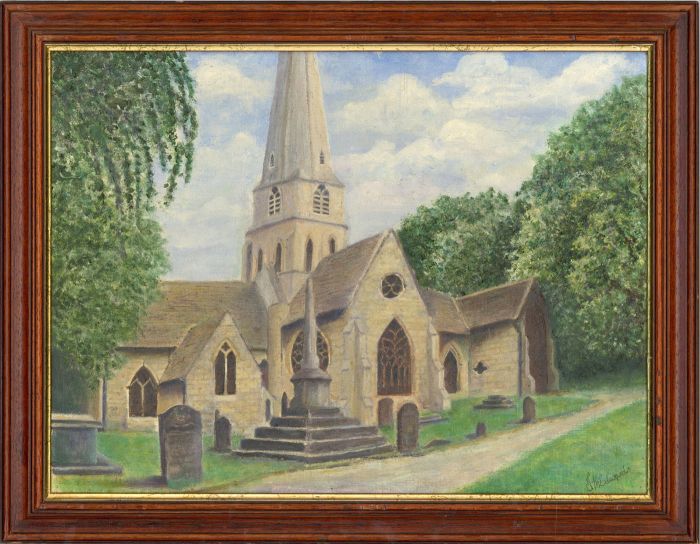 John M. Edwards - Signed Contemporary Oil, St Mary's Church, Cheltenham