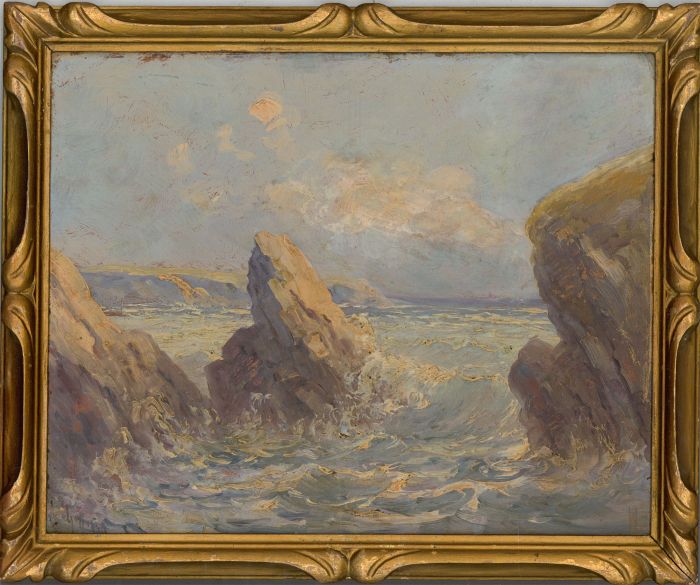 Impressionistic 20th Century Oil - Dramatic Seascape 