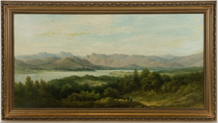 W.W. Gill - 19th Century Oil, Panoramic Lakeland Landscape