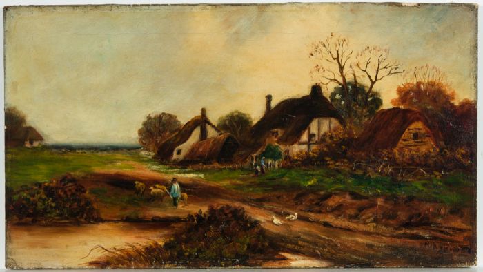 N. Ashworth - 19th Century Oil, English School Landscape with Shepherd