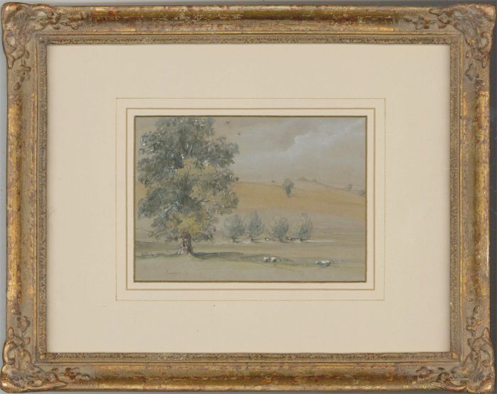 Gilt Framed Late 19th Century Watercolour - Rural Landscape with Cattle Grazing