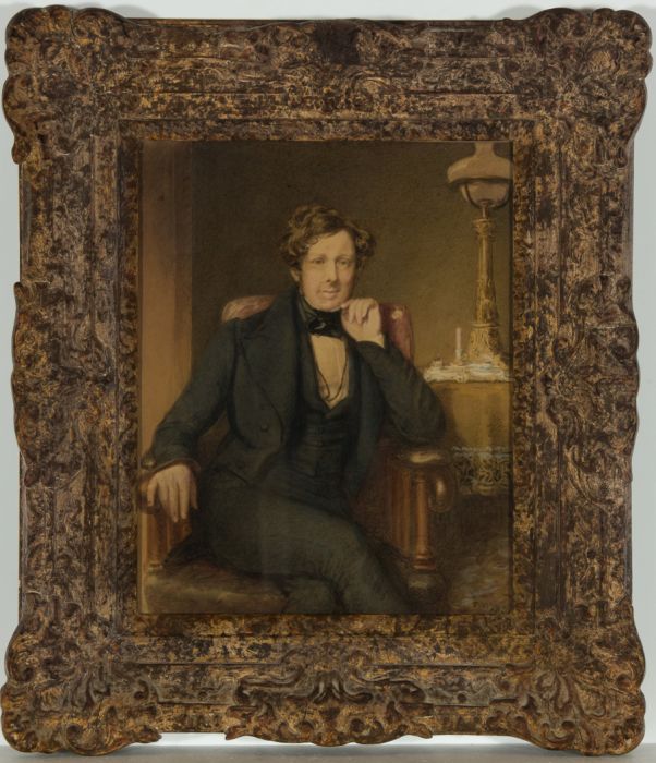 R.W - Framed 19th Century Watercolour, Portrait of a Victorian Gentleman