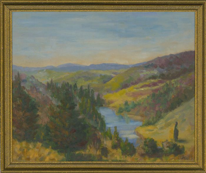 J.C. Wells - Signed and Framed Contemporary Oil, Summer Landscape