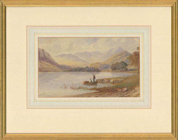 F. Beattie - Signed Late 19th Century Watercolour, Anglers on a Highland Loch