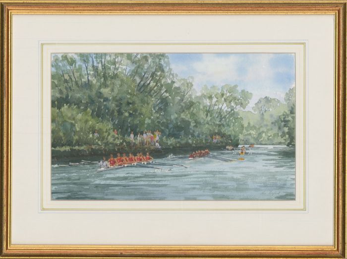 Ron Cosford - 1997 Watercolour, Oxford Eights, Oxford Royal Regatta