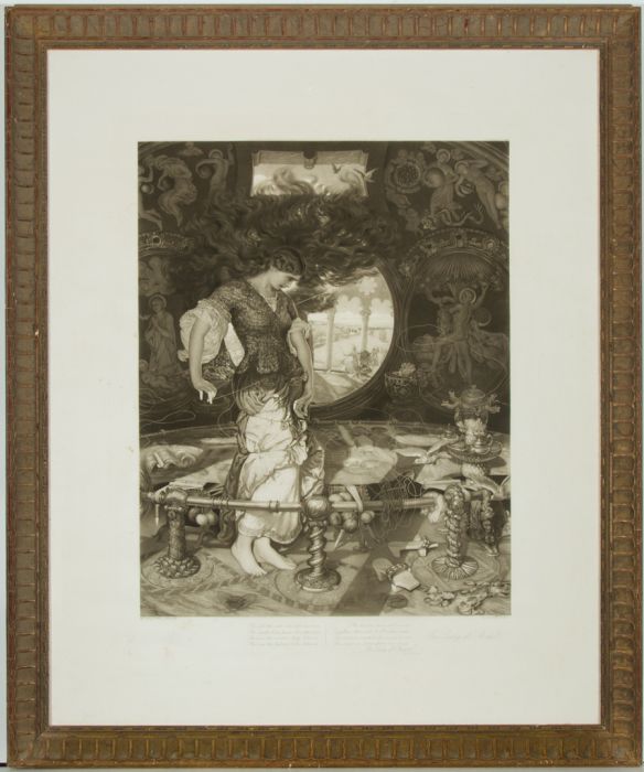 Joseph D. Miller After William Holman Hunt - 1909 Engraving, The Lady of Shallot