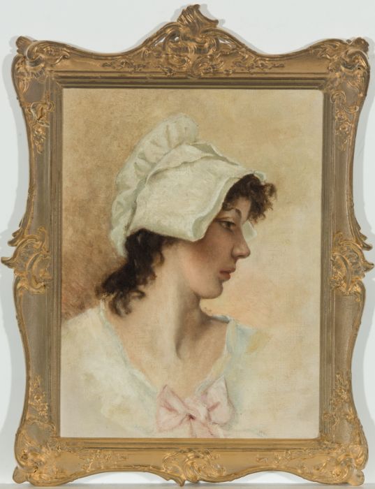 Stunning Gilt Framed Late 19th Century Oil - Portrait of a Young Woman