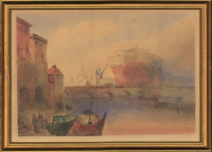 Miss Breyer - Late 19th Century Watercolour, Castel Sant'angelo, Rome