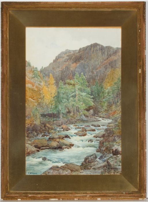Norman Netherwood ARCamA (1886-1958) - Watercolour, Aberglaslyn, Wales