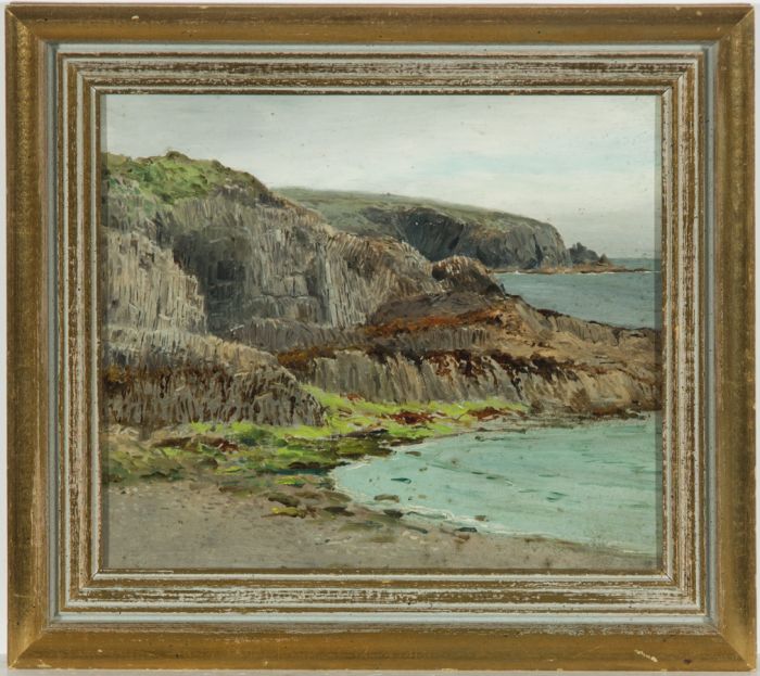 Attrib. Thomas. J. Purchas (act.1879-1891) - 1882 Oil, Costal Cliff Landscape