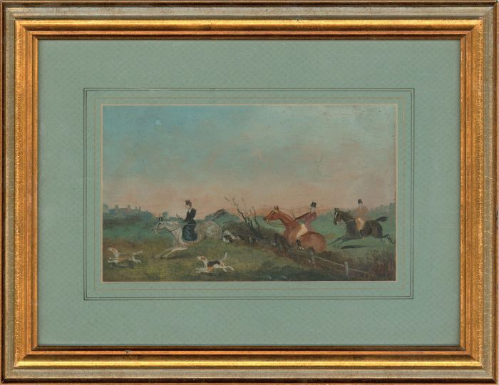 Philip Henry Rideout (1860-1920) - c.1900 Oil, Taking a Hurdle