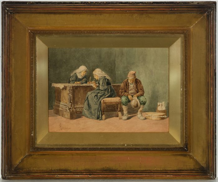 Albert Pierre Roberti (1811-1864) - Signed Watercolour, The Messenger