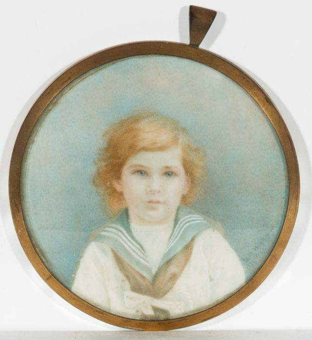 Beatrice A. Higham - 1900 Watercolour, Miniature Portrait of Allen