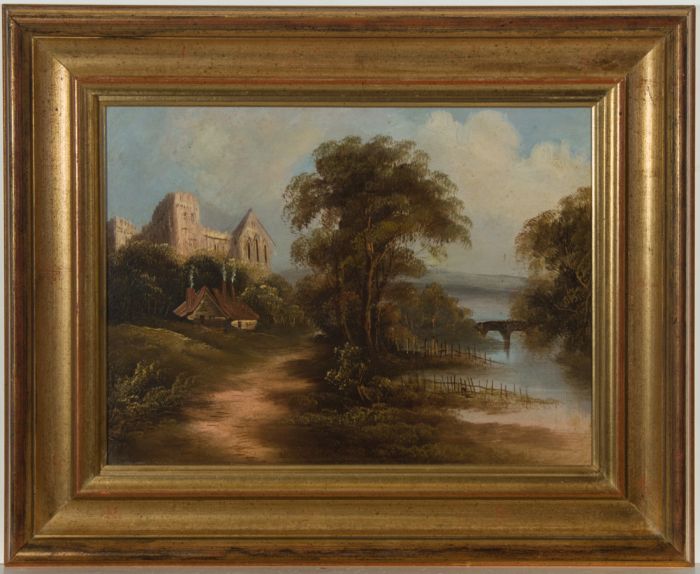 Framed 19th Century Oil - English School Landscape